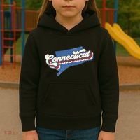State Of Connecticut Retro Logo Kids Hoodie thumb 3