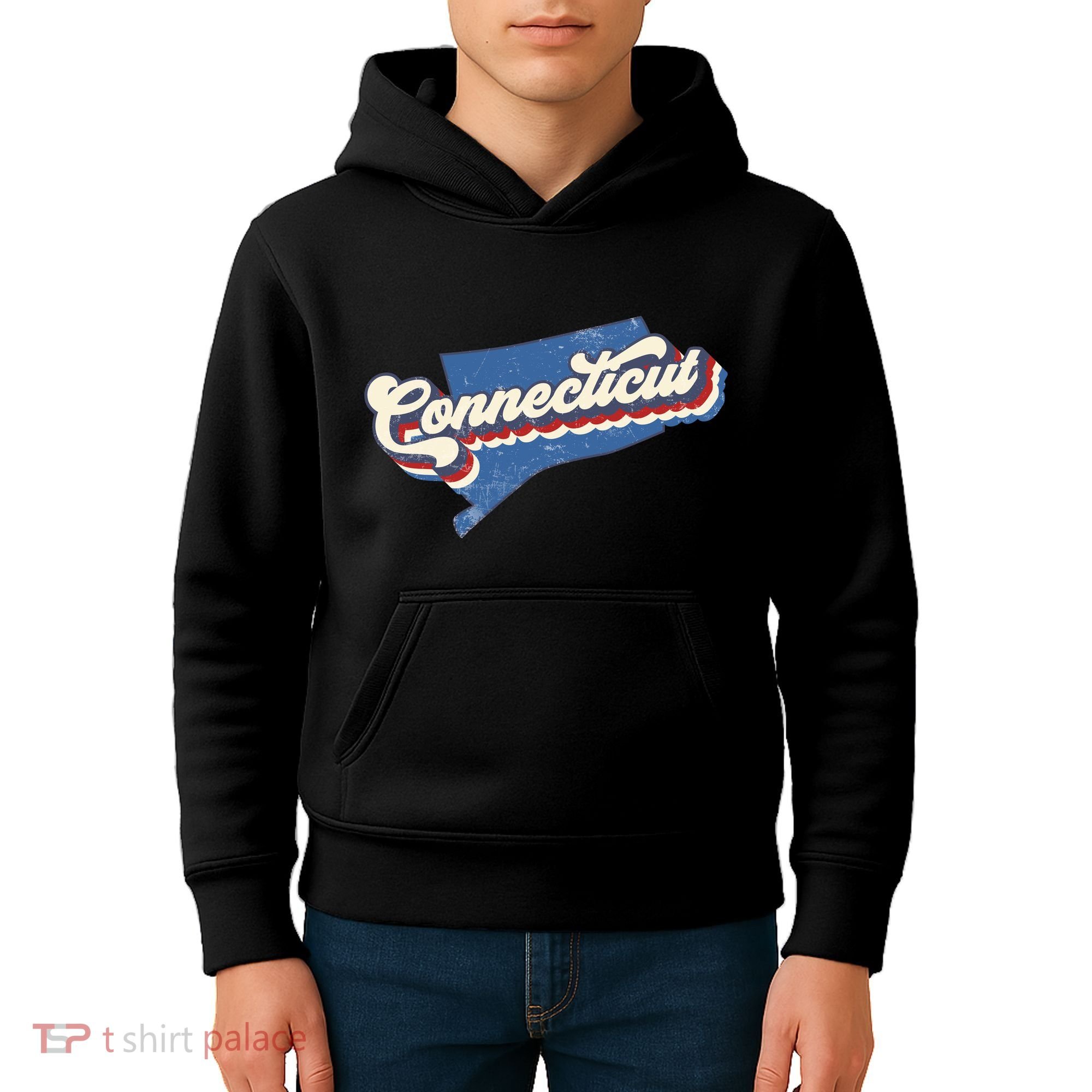 State Of Connecticut Retro Logo Kids Hoodie