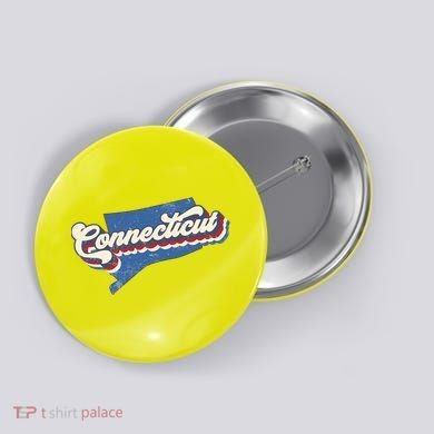 State Of Connecticut Retro Logo Button