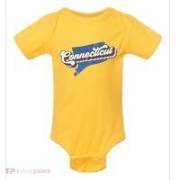 State Of Connecticut Retro Logo Baby Bodysuit thumb 0