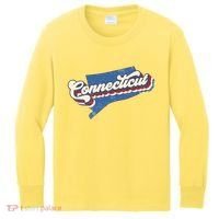 State Of Connecticut Retro Logo Kids Long Sleeve Shirt thumb 0