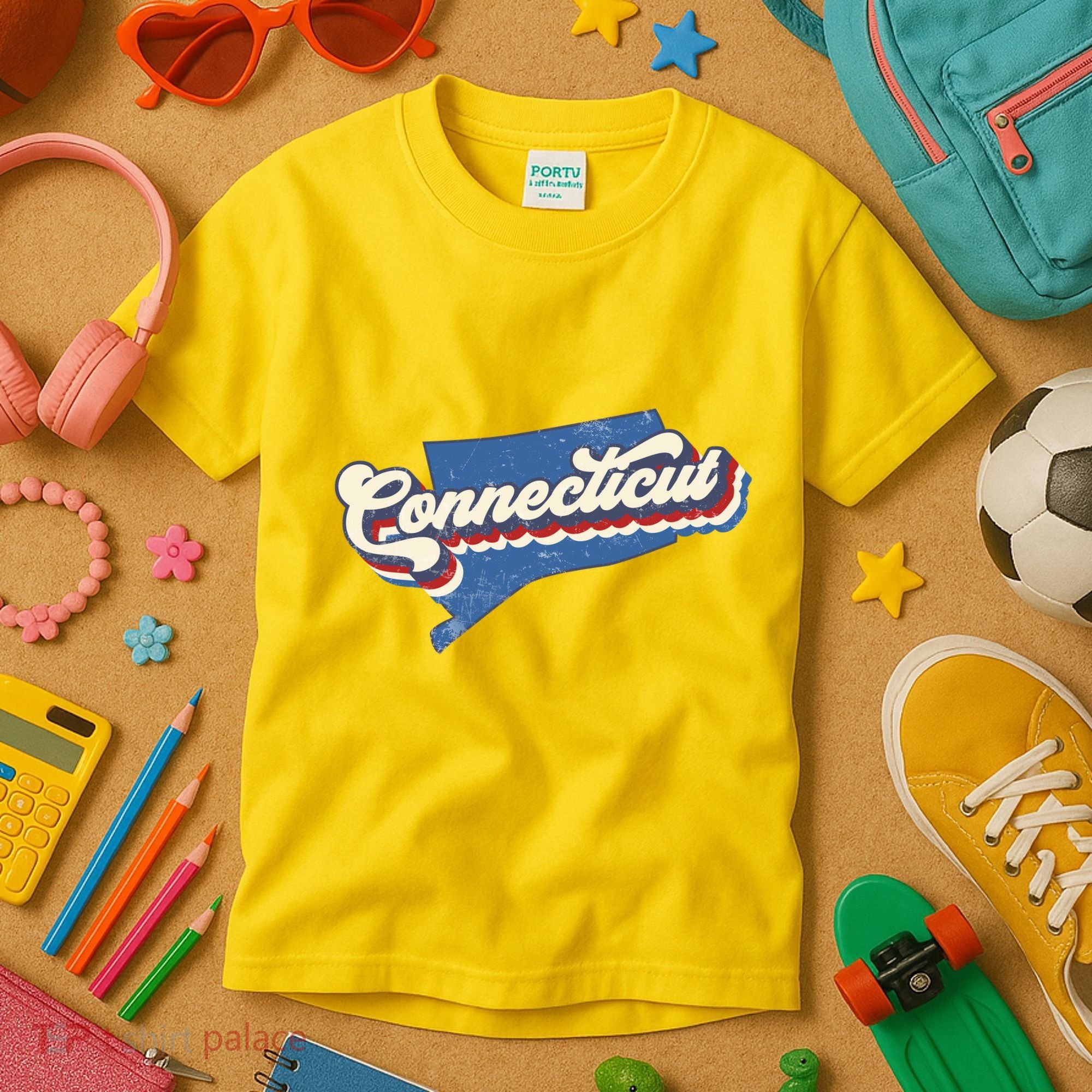 State Of Connecticut Retro Logo Kids T-Shirt