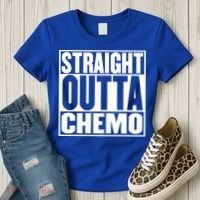 Straight Outta Chemo Gift Fighter Fight Cancer Survivor Great Gift Women's T-Shirt thumb 3