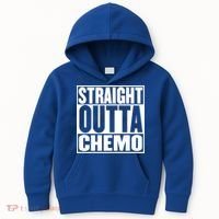 Straight Outta Chemo Gift Fighter Fight Cancer Survivor Great Gift Kids Hoodie thumb 0