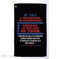 Separation Of Church And State Defend Our Democracy Golf Towel thumb 0