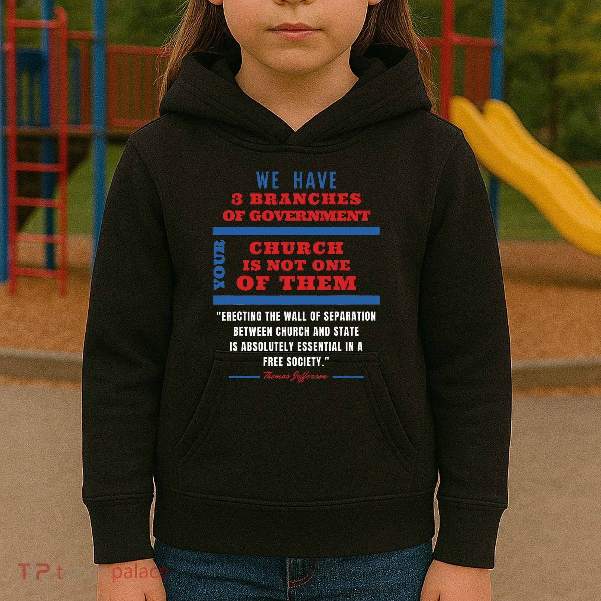 Separation Of Church And State Defend Our Democracy Kids Hoodie