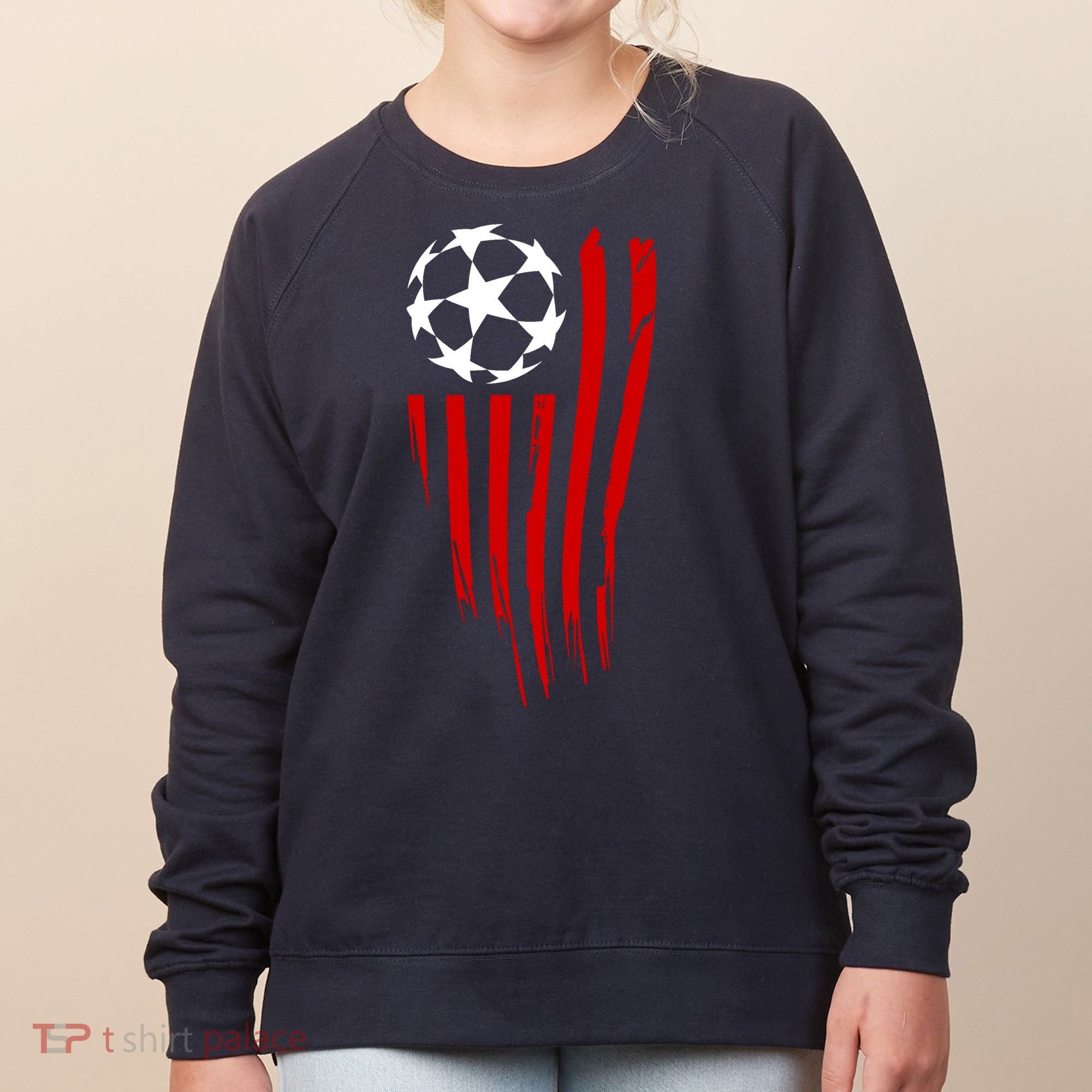 Soccer Ball American Flag Women's Sweatshirt