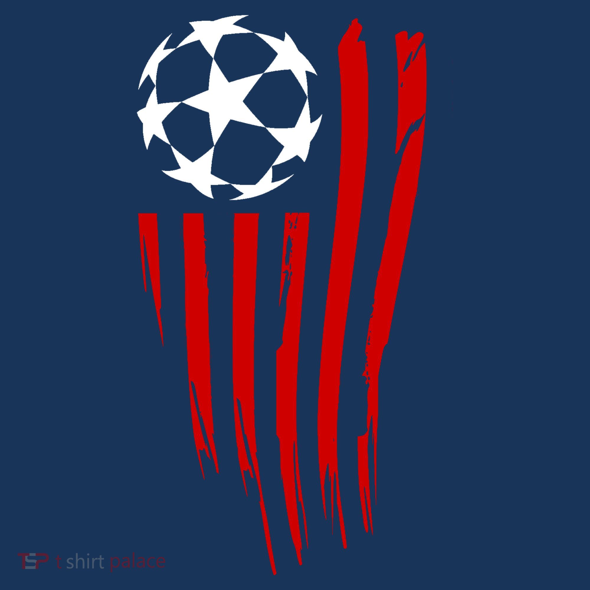 Soccer Ball American Flag Long Sleeve Shirt