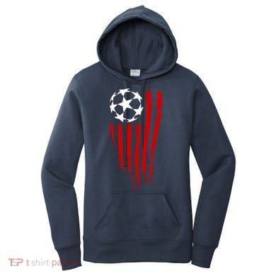 Soccer Ball American Flag Women's Hoodie