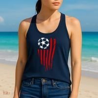 Soccer Ball American Flag Women's Tank Top thumb 2