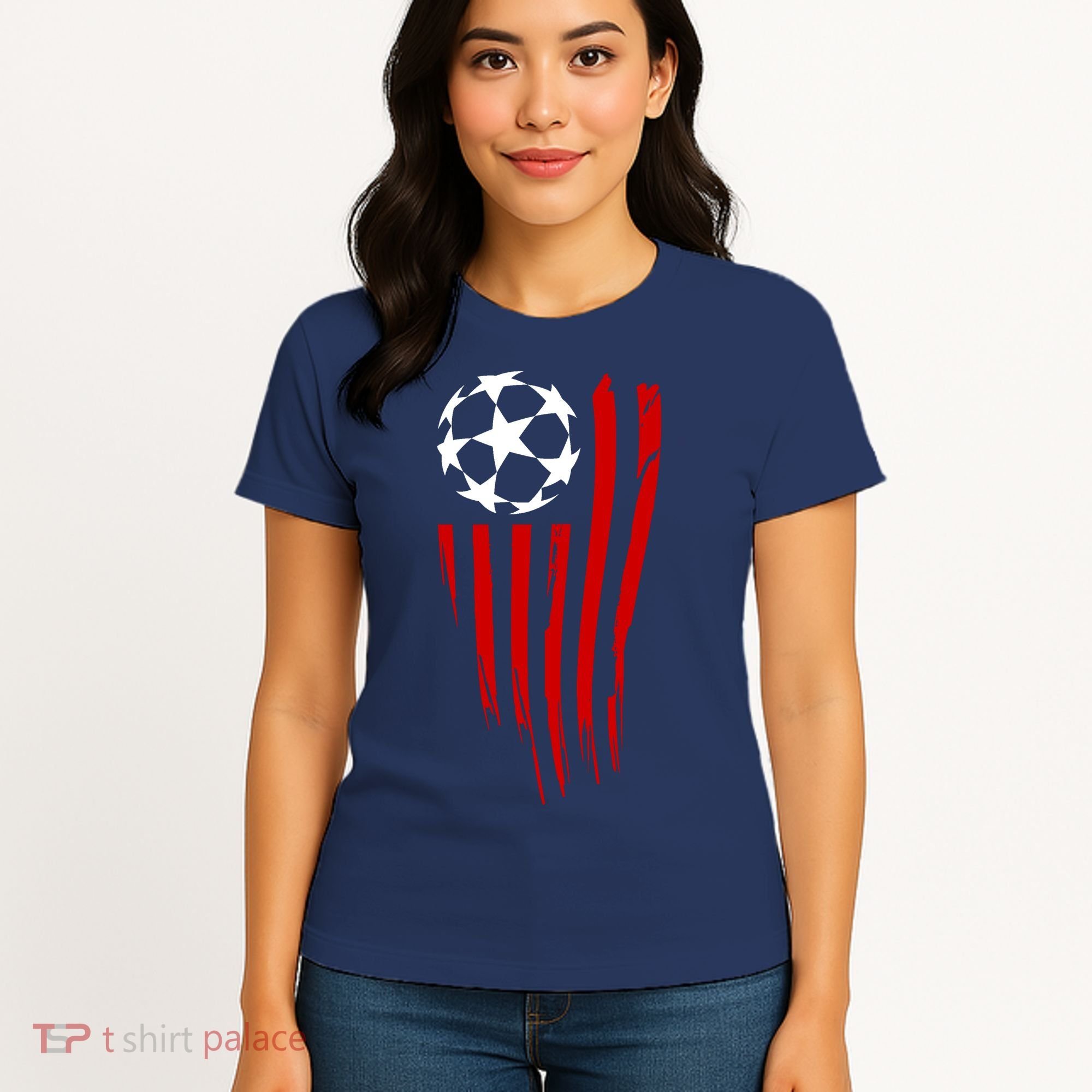 Soccer Ball American Flag Women's T-Shirt