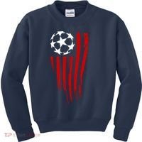 Soccer Ball American Flag Kids Sweatshirt thumb 0