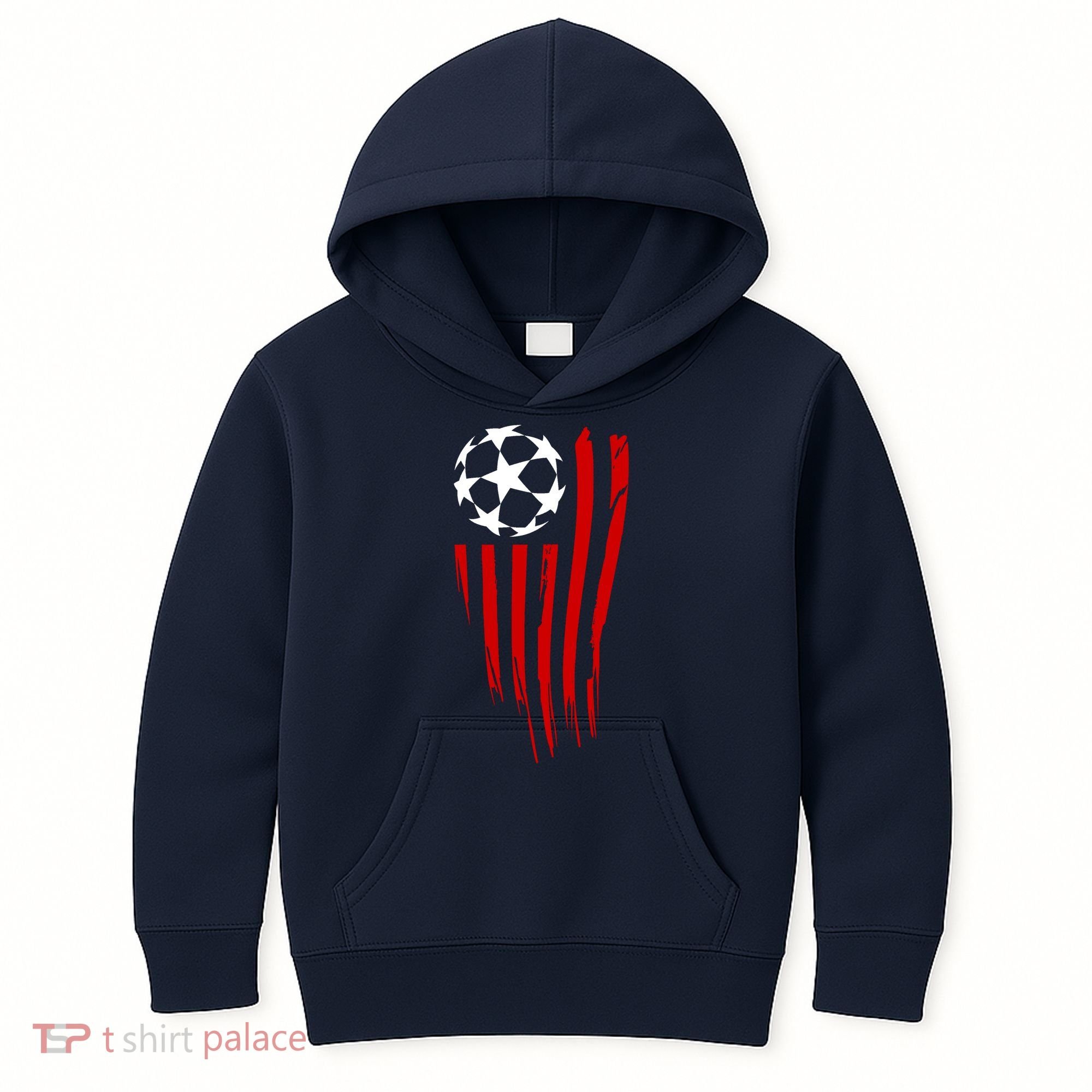 Soccer Ball American Flag Kids Hoodie