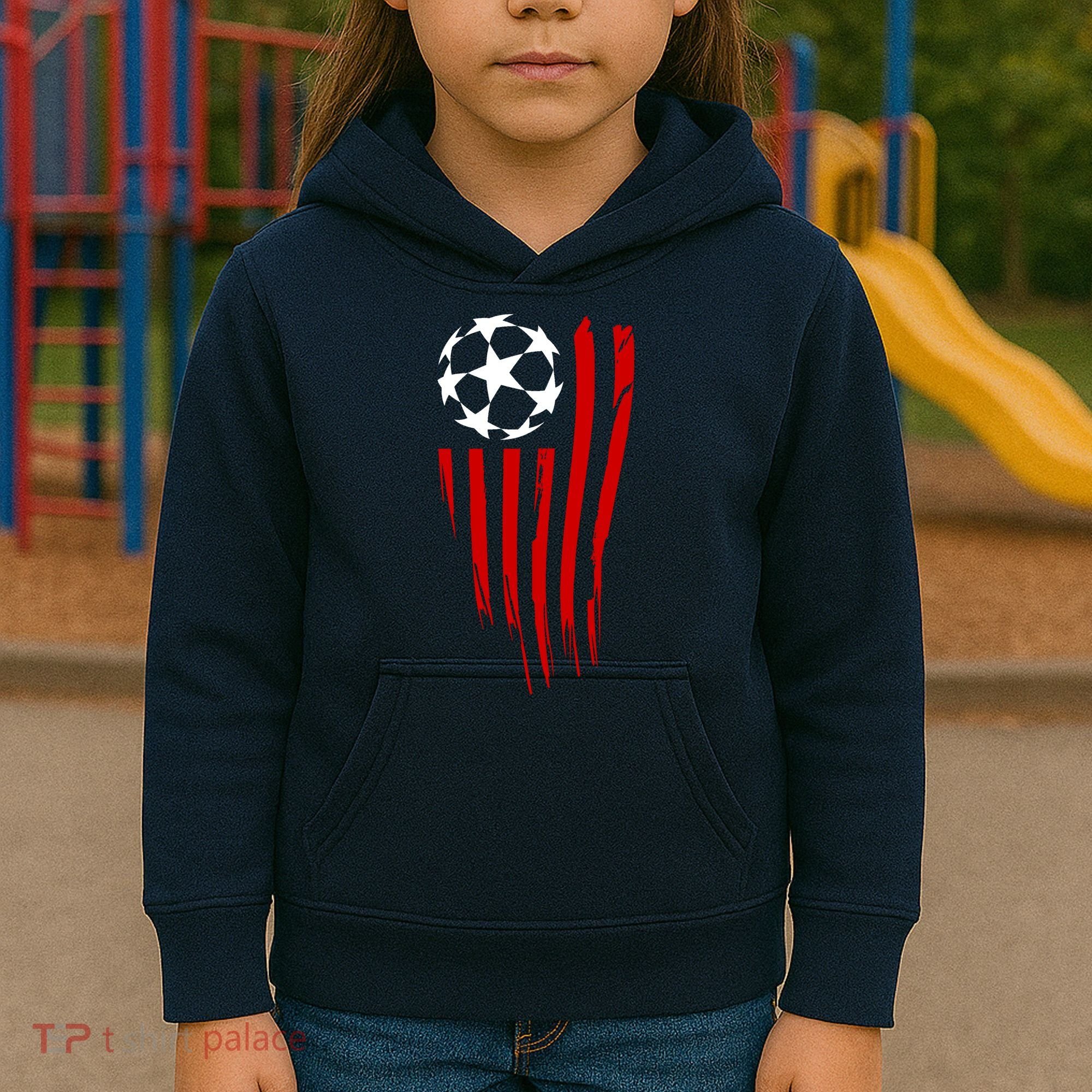 Soccer Ball American Flag Kids Hoodie