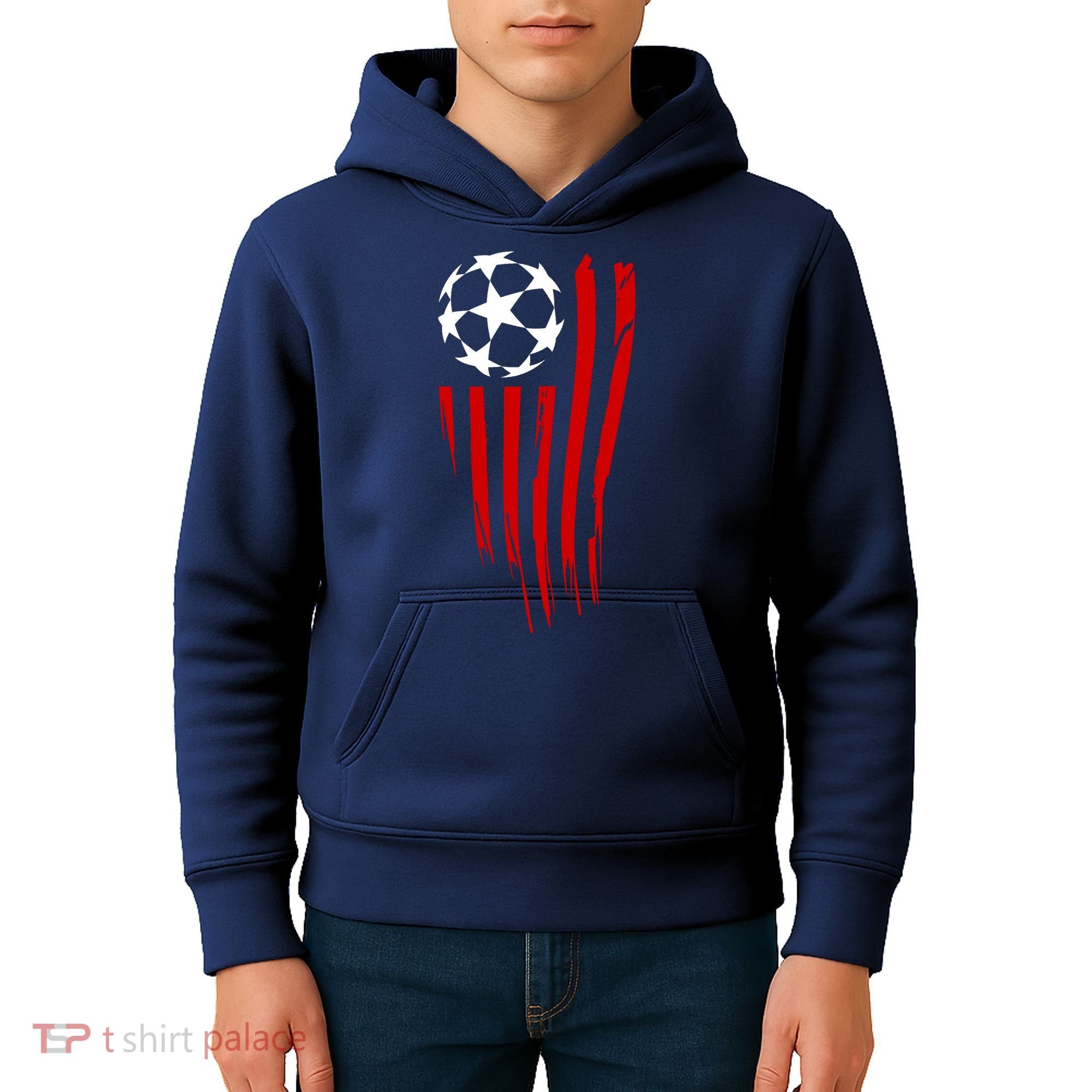 Soccer Ball American Flag Kids Hoodie