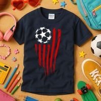 Soccer Ball American Flag Kids T-Shirt thumb 3