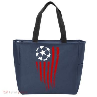 Soccer Ball American Flag Tote Bag