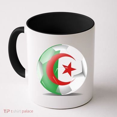 Soccer Ball Country Flag Algeria Coffee Mug