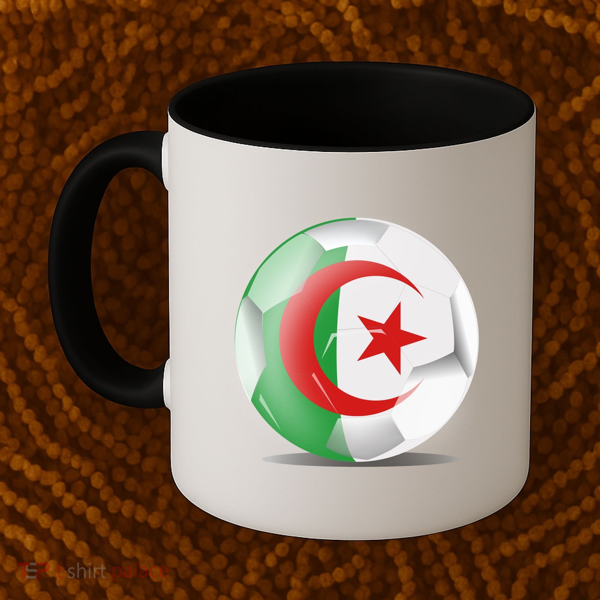 Soccer Ball Country Flag Algeria Coffee Mug