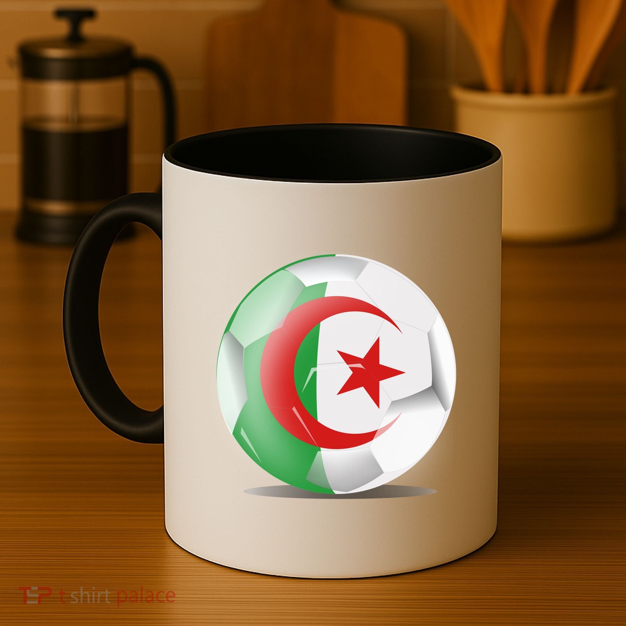 Soccer Ball Country Flag Algeria Coffee Mug