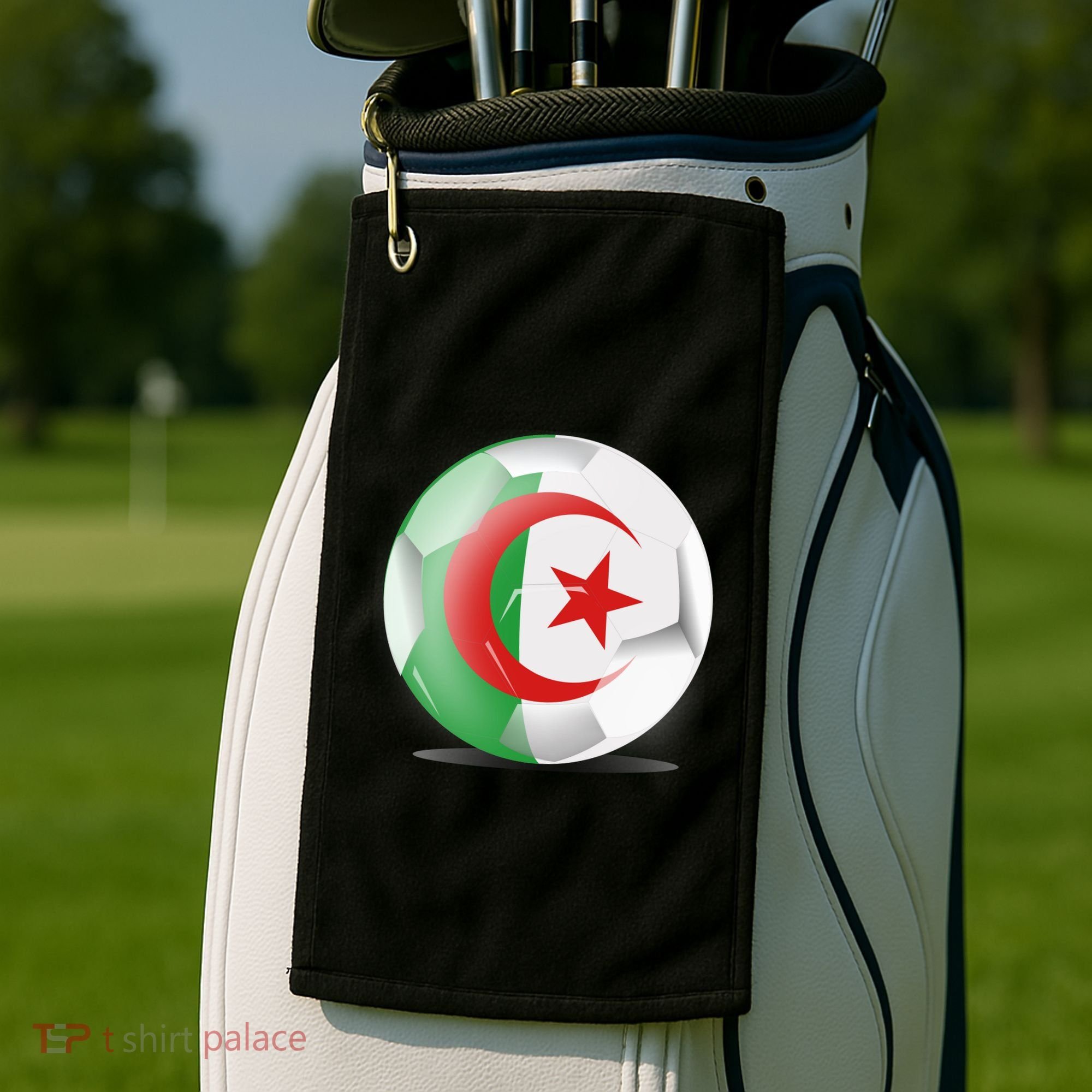 Soccer Ball Country Flag Algeria Golf Towel