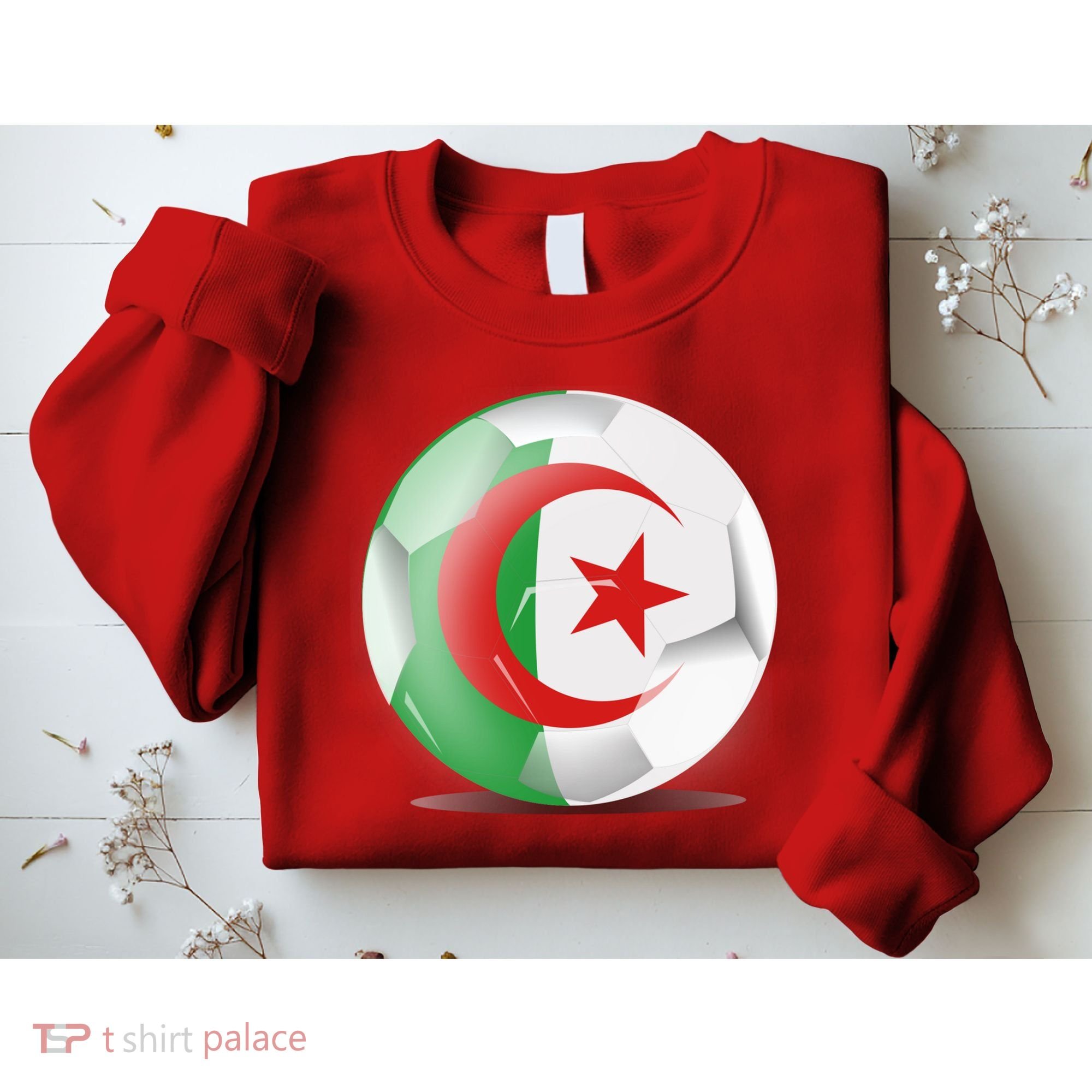 Soccer Ball Country Flag Algeria Sweatshirt