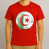 Soccer Ball Country Flag Algeria T-Shirt thumb 3