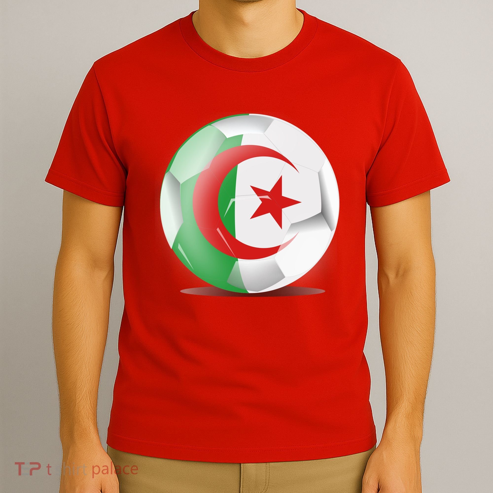 Soccer Ball Country Flag Algeria T-Shirt
