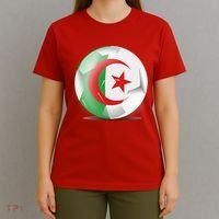Soccer Ball Country Flag Algeria T-Shirt thumb 4