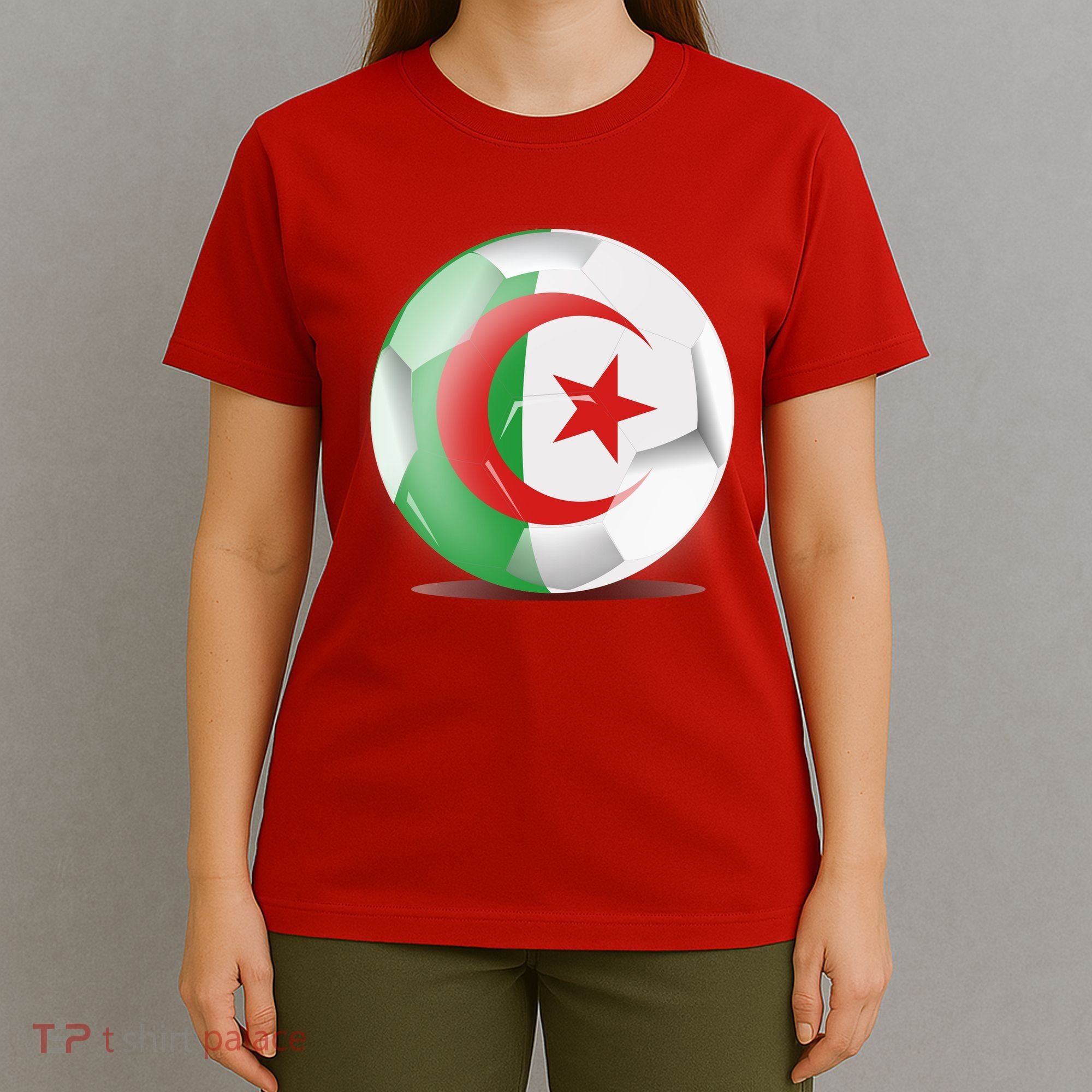 Soccer Ball Country Flag Algeria T-Shirt