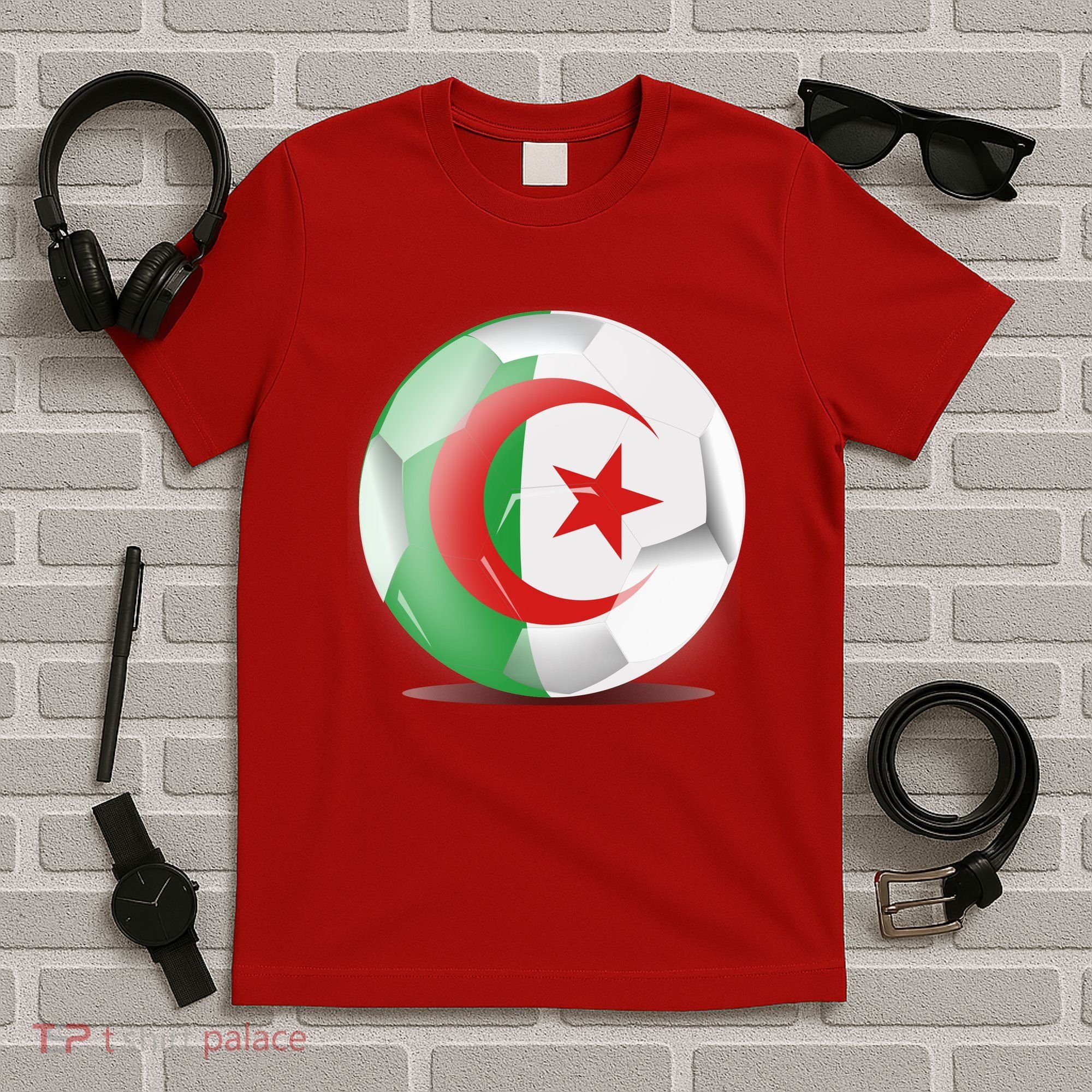Soccer Ball Country Flag Algeria T-Shirt
