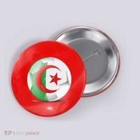 Soccer Ball Country Flag Algeria Button thumb 0