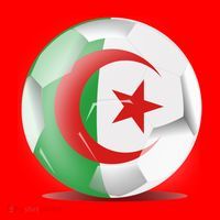 Soccer Ball Country Flag Algeria Button thumb 1