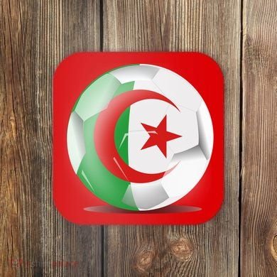 Soccer Ball Country Flag Algeria Coaster