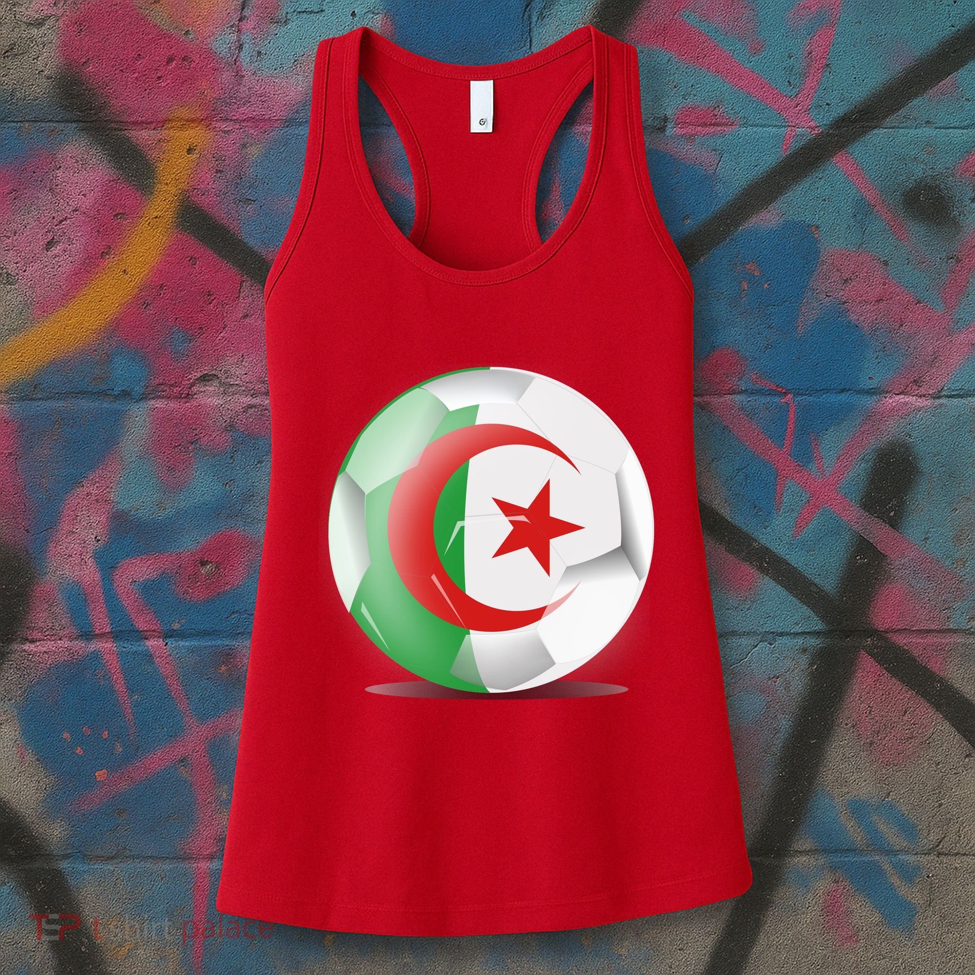 Soccer Ball Country Flag Algeria Women's Tank Top