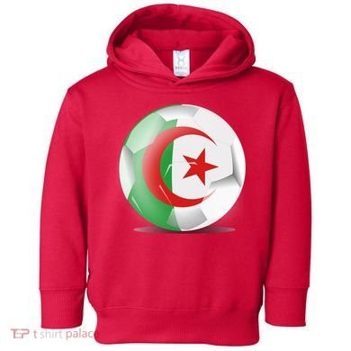 Soccer Ball Country Flag Algeria Toddler Hoodie