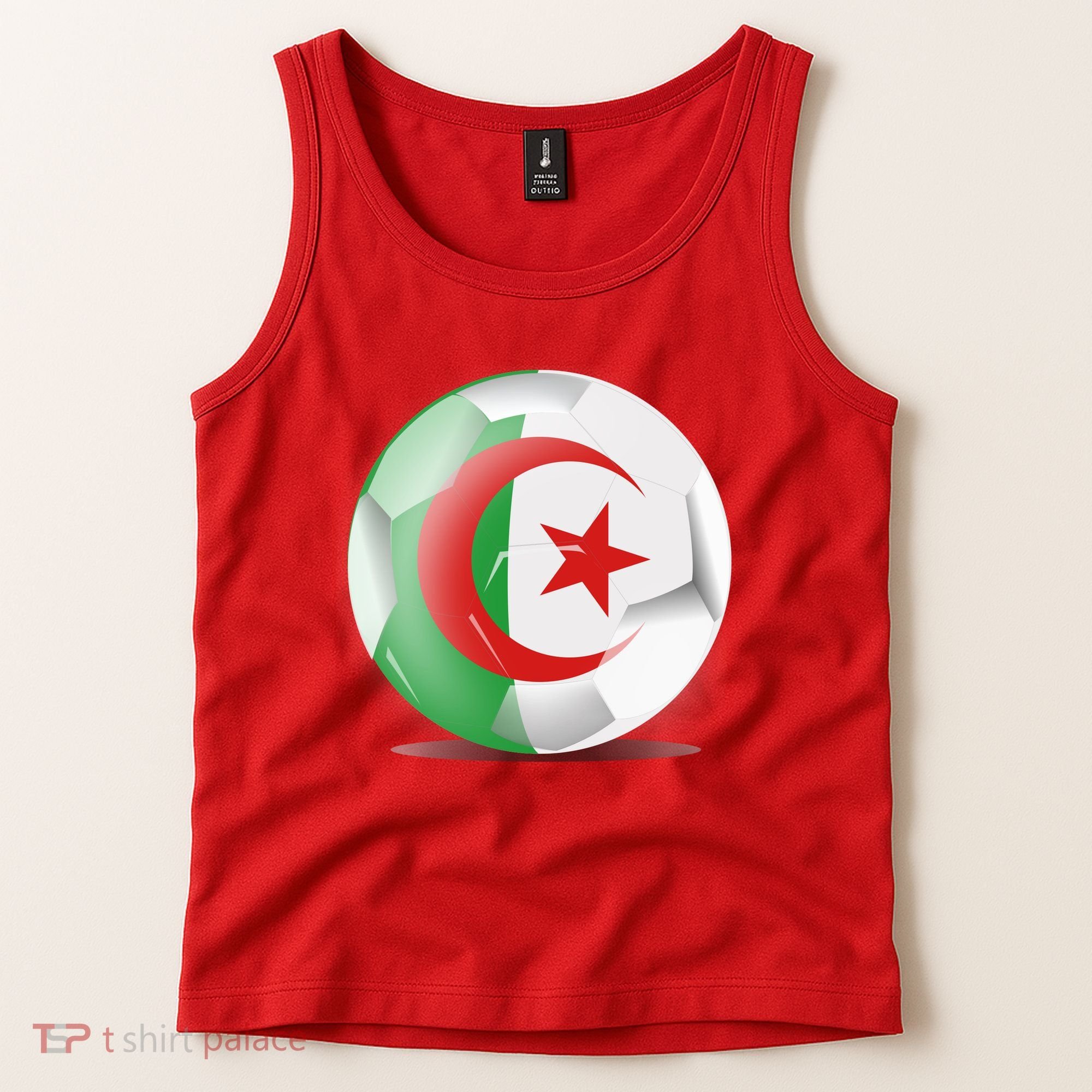 Soccer Ball Country Flag Algeria Tank Top