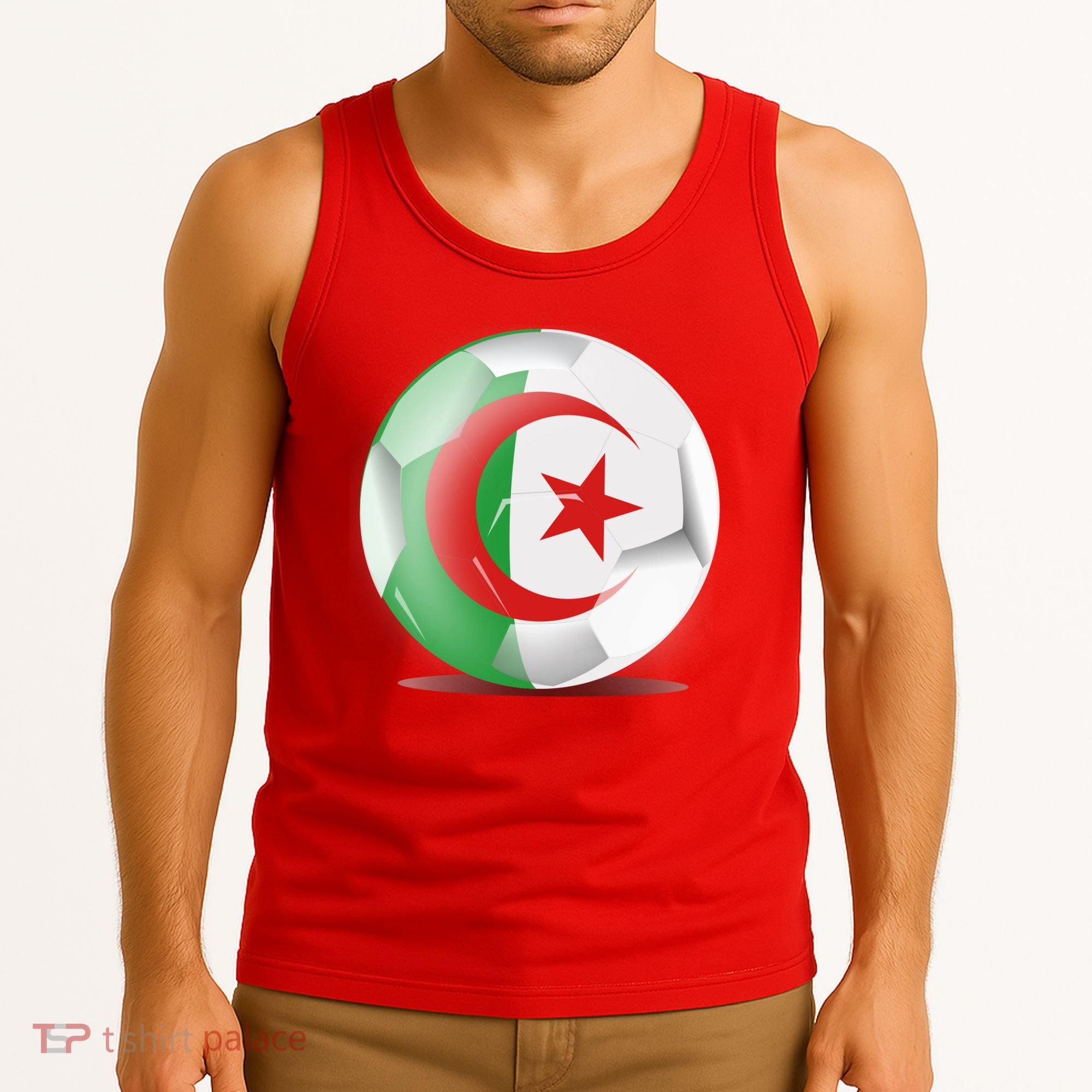 Soccer Ball Country Flag Algeria Tank Top