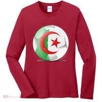 Soccer Ball Country Flag Algeria Women's Long Sleeve Shirt thumb 0