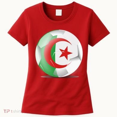 Soccer Ball Country Flag Algeria Women's T-Shirt