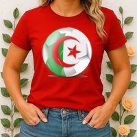 Soccer Ball Country Flag Algeria Women's T-Shirt thumb 2
