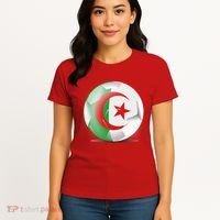 Soccer Ball Country Flag Algeria Women's T-Shirt thumb 4