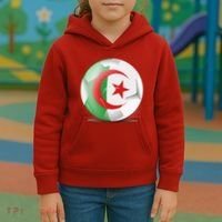 Soccer Ball Country Flag Algeria Kids Hoodie thumb 3