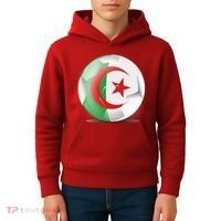 Soccer Ball Country Flag Algeria Kids Hoodie thumb 4