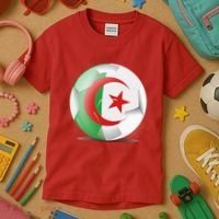 Soccer Ball Country Flag Algeria Kids T-Shirt thumb 3