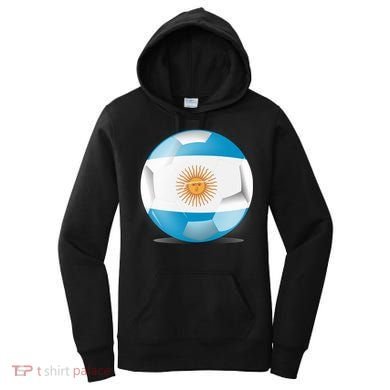 Soccer Ball Country Flag Argentina Women's Hoodie
