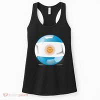 Soccer Ball Country Flag Argentina Women's Tank Top thumb 0