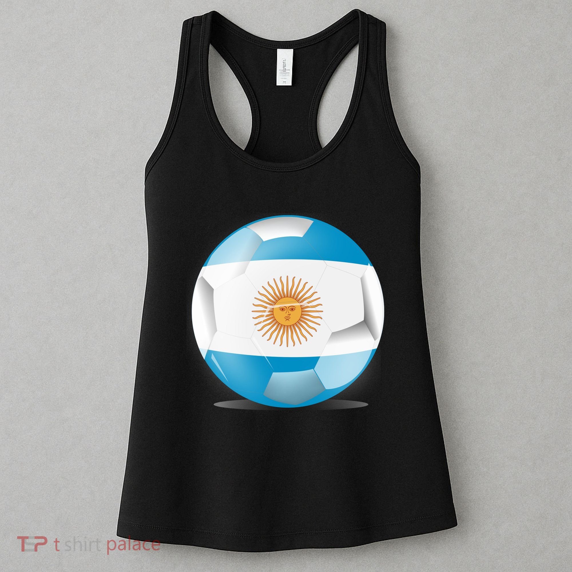 Soccer Ball Country Flag Argentina Women's Tank Top