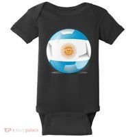 Soccer Ball Country Flag Argentina Baby Bodysuit thumb 0
