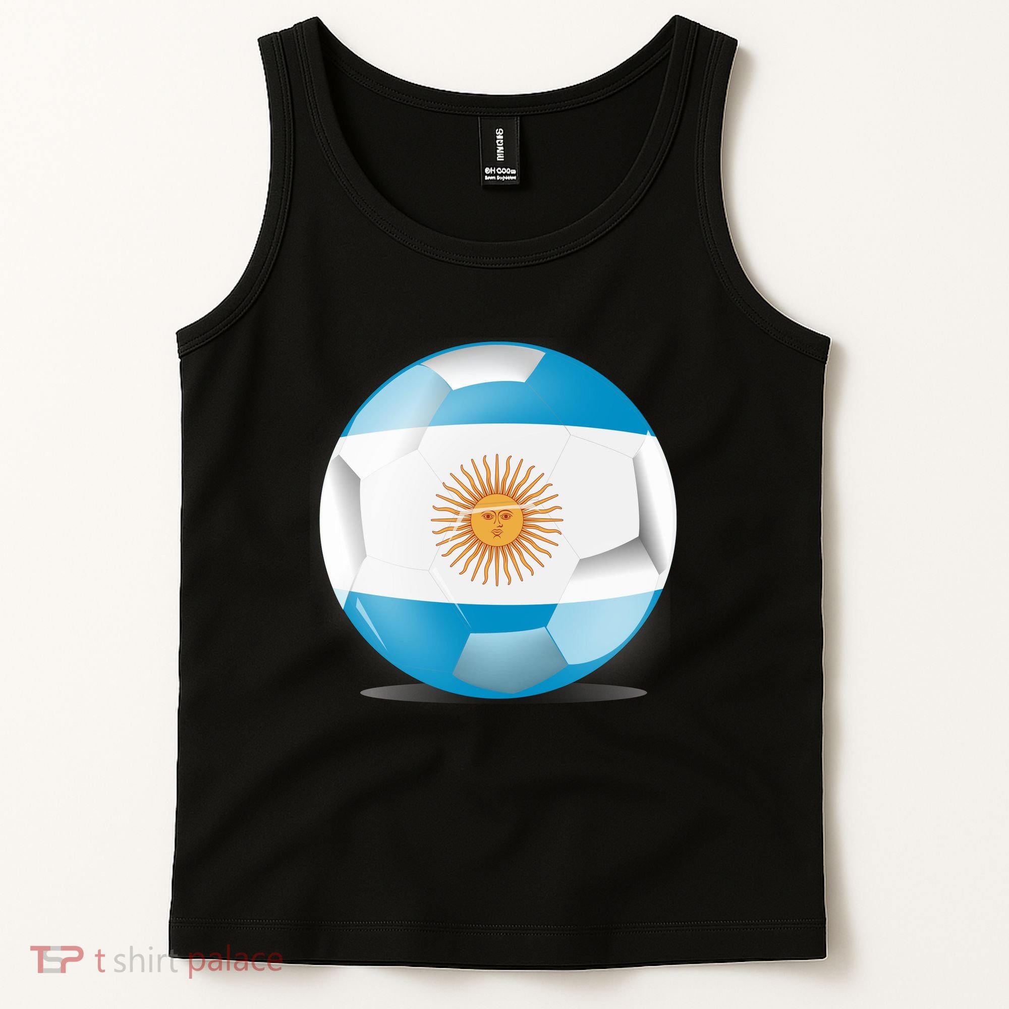 Soccer Ball Country Flag Argentina Tank Top